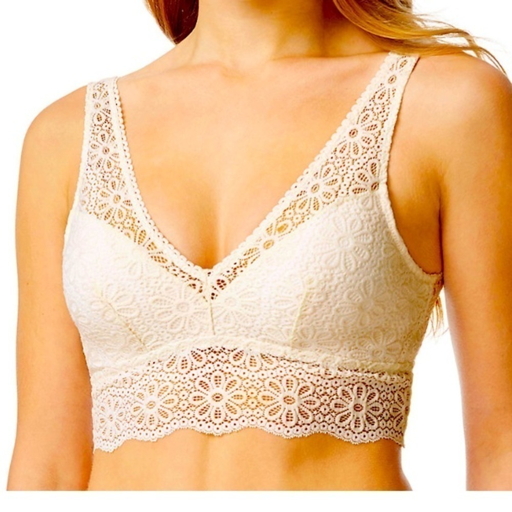 SO brand off white lace plunge bralette, new